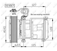 NRF 32661 Compresseur, climatisation pour JOHN DEERE