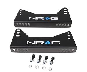 NRG Innovations NRG-RSC-100MB Kit d’équerres pour siège baquet, fixation latérale, réglable en acier doux, avec revêtement par poudre noir