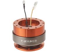 NRG Innovations NRG-SRK-200OR Adaptateur de volant Gen 2.0 à dégagement rapide à 6 trous avec boulons de montage, corps orange/anneau chromé titane