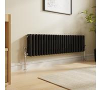 NRG Radiateur traditionnel en fonte 300 x 1190 mm Noir 3 colonnes Parfait pour cuisine, salon, salle de bain