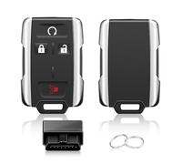 Nrgedzam Lot de 2 porte-clés de voiture à 4 boutons compatibles avec GMC Sierra Chevrolet Silverado 1500 2500 3500, Chevrolet Colorado GMC Canyon 2014-2018