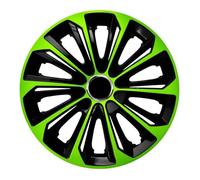 NRM 16"" Kit d Enjoliveurs de roues 4 PCS vert/noir