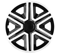 NRM Action Doublecolor Enjoliveur universel, 1 pièce en plastique de qualité supérieure (blanc/noir, 15")