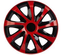 NRM Draco Enjoliveur bicolore 1 enjoliveur universel, 1 pièce en plastique de qualité supérieure (rouge/noir, 15")