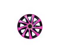 NRM - Drift Extra - Lot de 4 enjoliveurs universels pour voiture (rose/noir, 16")