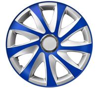 NRM Kit d'enjoliveurs de roues 15"" argent et bleu 4 PCS Set ABS Universel