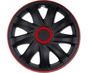 NRM kO255 kando enjoliveurs noir/15, Rouge, Set de 4