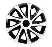 NRM Lot de 4 enjoliveurs Draco Noir/Blanc 13"