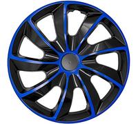 NRM Lot de 4 enjoliveurs Quad Noir/Bleu 15" ABS Plastique