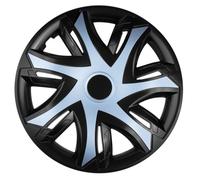 NRM N-Power Enjoliveur bicolore 1 x Enjoliveur universel 1 pièce en plastique de haute qualité (Bleu azur/Noir, 16")