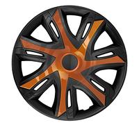 NRM N-Power Enjoliveurs de roue pour jantes en acier Jeu de 4 enjoliveurs bicolores pour voiture Plastique ABS (cuivre/noir, 14")