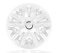 NRM Perfecto White Lot de 4 enjoliveurs 15" pour jantes en acier | Enjoliveurs 15" Blanc - Set de 4