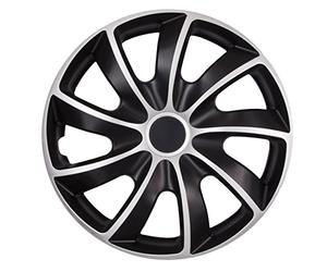 NRM QUAD 13 BI Enjoliveur de roue, 13" (4 pièces), Bicolor Schwarz/Silber