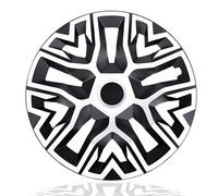 NRM The Best Bicolor White/Black Lot de 4 enjoliveurs 15" pour jantes en acier - Blanc/noir