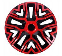 NRM The Best Lot de 4 enjoliveurs bicolores, ABS résistant aux chocs, universels pour jantes en acier, montage facile, protection des jantes, anneau de serrage réglable, sans outil (rouge/noir, 35,5