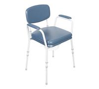 NRS Healthcare Chaise percée contemporaine Dovedale Comfort avec accoudoirs, dossier et assise rembourrés, bleu et blanc