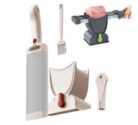 NRSW Coupe-Viande Quick Slice, trancheuse à Viande multifonctionnelle pour Viande Crue fraîche, épaisseur réglable 2 ou 4 mm, Coupe-Porc Manuel pour bœuf,White