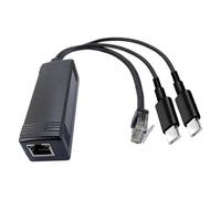 NRVTRE Adaptateur répartiteur PoE à câble partagé Sorties, 12V 1000M | Séparation de l ' alimentation des données Ethernet pour les installations de caméras peu encombrantes
