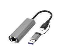 NRVTRE Adaptateur réseau USB Type C et a RJ45 Ethernet 1G, 2500Mbps | Convertisseurs Ethernet pour plusieurs appareils avec indicateurs LED pour une connexion Internet rapide