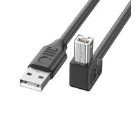 NRVTRE Câble d ' imprimante USB 2.0 TypeA Mâle à TypeB, Bend down 0.3M | Connexion robuste avec Contacts plaqués Or pour une Impression et une Numérisation à vitesse Entre les
