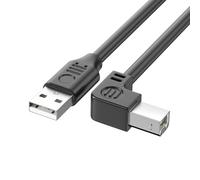 NRVTRE Câble d ' imprimante USB 2.0 TypeA Mâle à TypeB, Bend right 0.3M | Connexion robuste avec Contacts plaqués Or pour une Impression et une Numérisation à vitesse Entre les