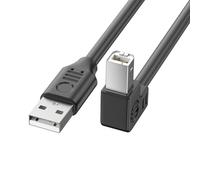 NRVTRE Câble d ' imprimante USB 2.0 TypeA Mâle à TypeB, Bend up 0.5M | Connexion robuste avec Contacts plaqués Or pour une Impression et une Numérisation à vitesse Entre les