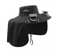 NRVTRE Chapeau rafraîchissant avec Deux Ventilateurs, Black