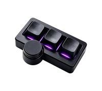 NRVTRE Contrôleur de raccourci mécanique avec, Black KNOB | Tapis rétroéclairé USB multicolore pour l ' édition quotidienne des bureaux de productivité de jeu