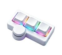 NRVTRE Contrôleur de raccourci mécanique avec, White KNOB | Tapis rétroéclairé USB multicolore pour l ' édition quotidienne des bureaux de productivité de jeu