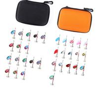 NRVTRE Ensemble de leurres de pêche Spinner | Collection de matériel d ' eau douce, assortiment d ' appâts de 32 pièces avec toupies en forme de larme, étui de