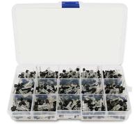 NRVTRE Ensemble de Transistors à Usage général, 675 pièces / 1 boîte, Comprenant 15 modèles de Types NPN dans Un étui de Rangement, Transistors NPN Assortis
