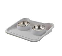 NRVTRE Gamelle pour animaux de compagnie Gamelle double gamelle pour chat avec support incliné anti-vomissement Gamelle pour chaton avec plateau Récipient alimentaire Chiots