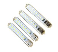 NRVTRE Lampe LED avec Prise USB, 4 pièces, veilleuse pour Ordinateur, Charge d'alimentation Mobile, Petit Livre, Protection des Yeux, Lampe de Lecture, Portable, Bureau