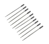 NRVTRE Lot de 10 mines pour stylo à bille en métal - 115 mm - À base d'huile - Bleu/noir