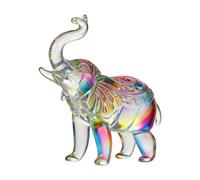 NRVTRE Statues d'éléphant en Cristal Figurines d'éléphant en Verre à Collectionner Sculpture Animale Chanceux Feng Shui Ornement décors à la Maison Ornement Feng Shui
