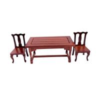 NRVTRE Table de Chaise de Salle à Manger avec Une, Three Piece Set | Construction pour maisons de poupées historiques, sculptures détaillées, construction flexible, design élégant,