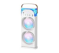 NRVTRE Ventilateur De Bureau USB À Double Tête Portable, avec Réservoir De Brumisation 600ML, Petit Ventilateur 3 Vitesses avec 7 Veilleuse, Minuterie 1~3 Heure, Réglable À 360 Table