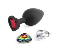 NS Novelties Glams Xchange Heart M Analplug Black 8,1 cm