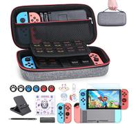 NS Switch Accessories Case for NS Switch 18 in 1 with Switch Carrying Case,Switch Game Case,Switch Screen Protector,Switch Stand,Thumb Grips Switch (Grey)