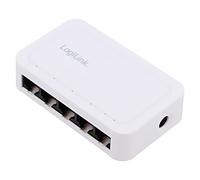NS0114 Ethernet Switch DC Prise, RJ45 Femelle x5 Blanc LOGILINK