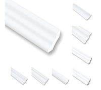 NS25 Moulures de plafond en polystyrène XPS, moulures en stuc, Baguette de finition blanc, 30 m, 15 x 25 mm, moulures décoratives, moulures de plafond
