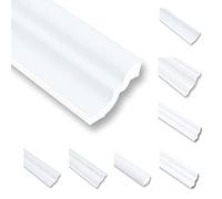 NS50 Moulures de plafond en polystyrène XPS - 40 m - Baguette de finition blanc - 50 x 50 mm - Profilés décoratifs en polystyrène