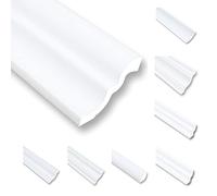NS80 Moulures de plafond en polystyrène XPS - 50 m - Baguette de finition blanc - 80 x 70 mm - Moulures décoratives en polystyrène - Moulures décoratives