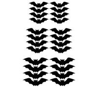 Nsaroche 24 Pièces Autocollant Mural Chauve-souris Halloween Décalcomanies Murales 3D Stickers Lumineux Fond Décoratif Mural PVC Adapté à Salon Vitrine Décora, 24 pièces