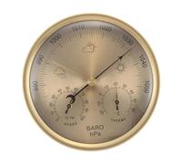 Nsaroche Baromètre 3 En 1 Traditionnel Station Météo Analogique Thermomètre Hygromètre Mural Mesure Précise de La Température et de L'Humidité pour Hôtel, or