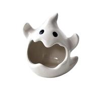 Nsaroche Figurine Bonbonnière Décoration D'Halloween Bougeoir Créatif pour Bougie Chauffe-Plat Statue Décorative pour Bureau Maison Salon, Blanc