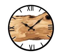 Nsaroche Horloge Murale Silencieuse En Bois avec Passage Du Temps Motif Arbre Suspendue Fonction Sans Bruit Installation Facile pour Chambre Salon Salle de Bai, chiffres romains marron