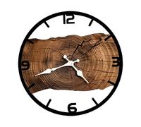 Nsaroche Horloge Murale Silencieuse En Bois avec Passage Du Temps Motif Arbre Suspendue Fonction Sans Bruit Installation Facile pour Chambre Salon Salle de Bai, brun