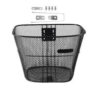 Nsaroche Panier Vélo Panier Avant Panier Métal Panier Pliable Système Fixation Facile Grande Polyvalence Convient Adultes Enfants Vélo Montagne Expéditions, L with Long Brace
