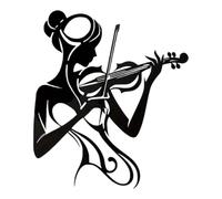 Nsaroche Sculpture Murale En Fer Représentant Une Femme Jouant Du Violon, Décorative